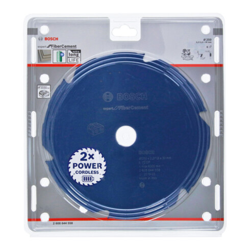 Bosch Kreissägeblatt Expert for Fibre Cement für Akkusägen 250 x 2,2/1,6 x 30 6 Zähne