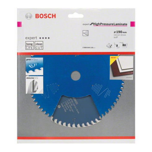 Bosch Kreissägeblatt Expert for High Pressure Laminate 190 x 30 x 2,6 mm 56