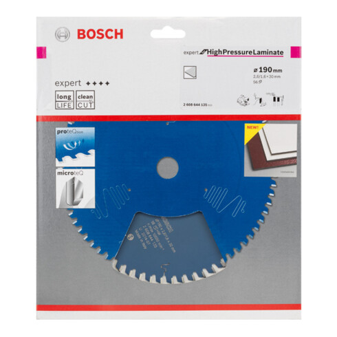 Bosch Kreissägeblatt Expert for High Pressure Laminate 190 x 30 x 2,6 mm 56
