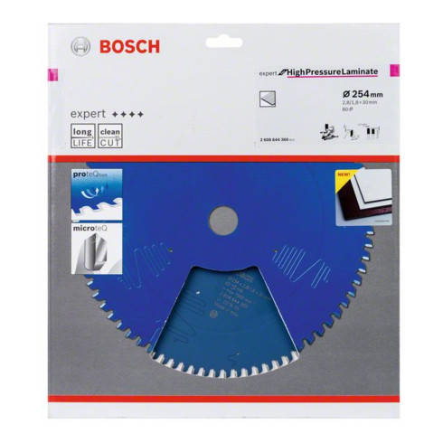 Bosch Kreissägeblatt Expert for High Pressure Laminate 254 x 30 x 2,8 mm 80