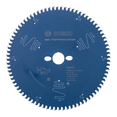 Bosch Kreissägeblatt Expert for High Pressure Laminate 260 x 30 x 2,8 mm 80