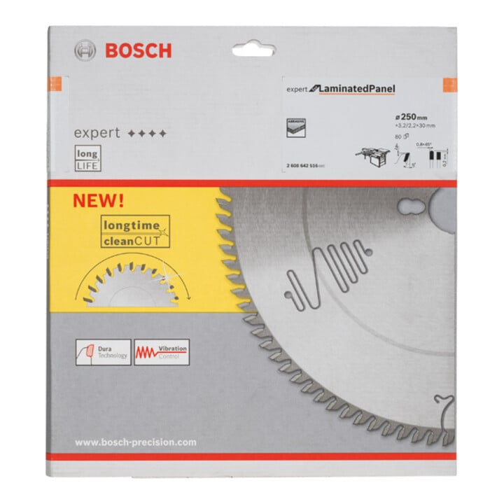 Bosch Kreissägeblatt Expert for Laminated Panel 250 x 30 x 3,2 mm 80