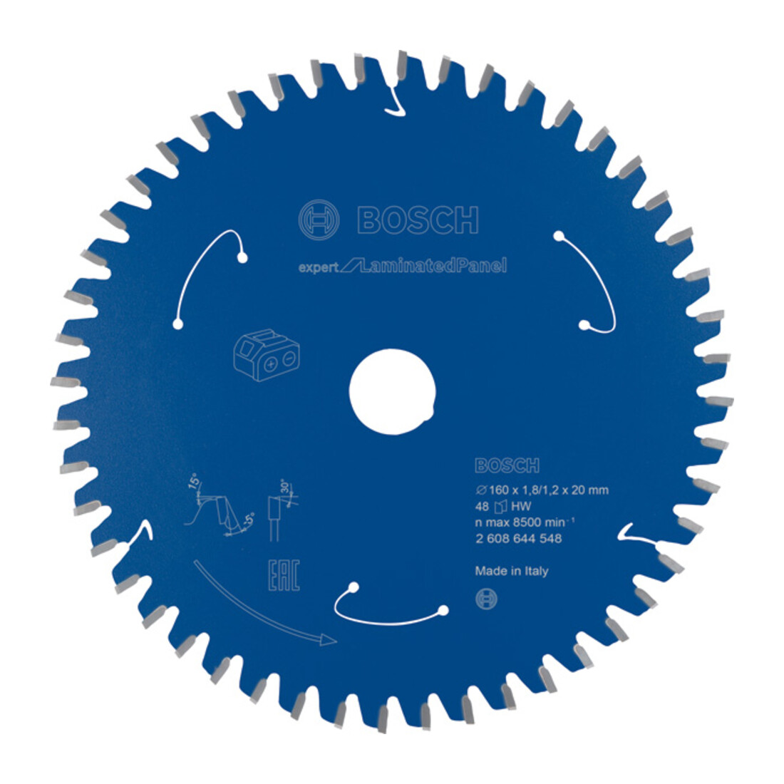 Bosch Kreissägeblatt Expert for Laminated Panel für Akkusägen 160 x 1,8/1,2 x 20 48 Zähne