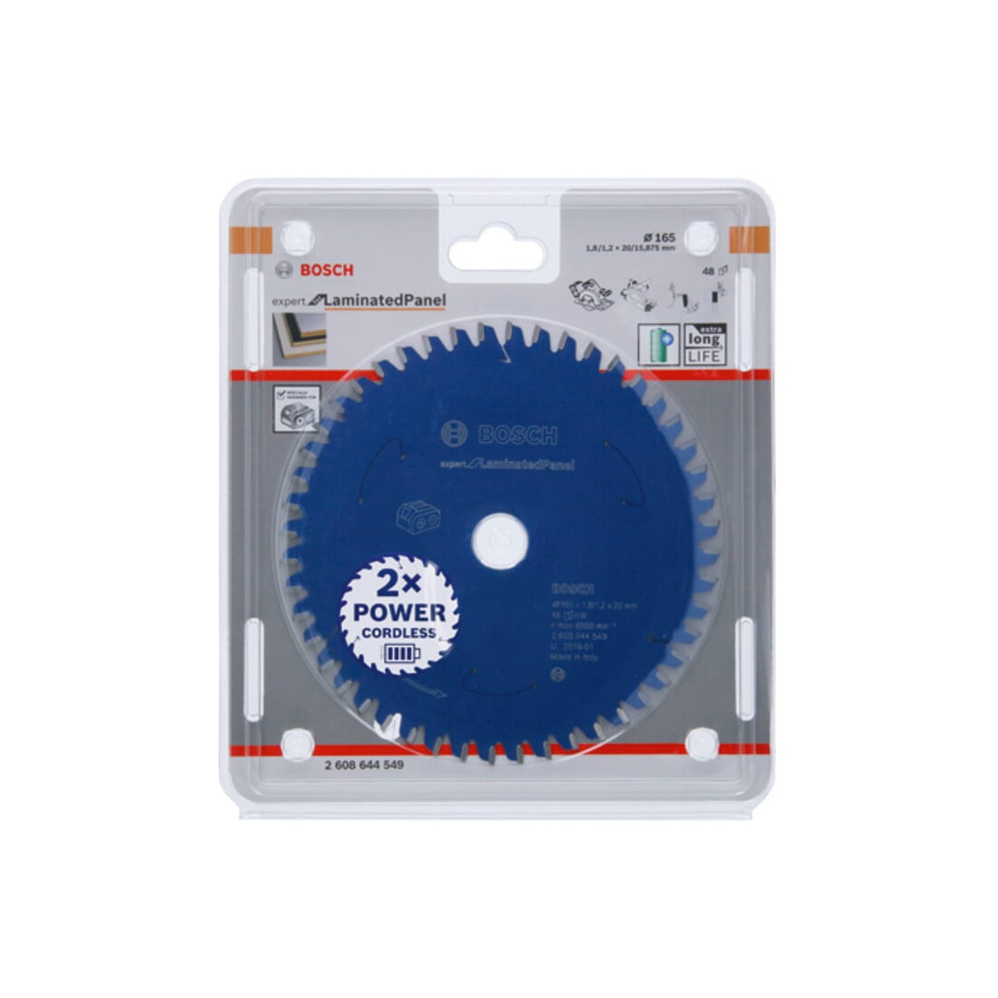 Bosch Kreissägeblatt Expert for Laminated Panel für Akkusägen 165 x 1,8/1,2 x 20 48 Zähne