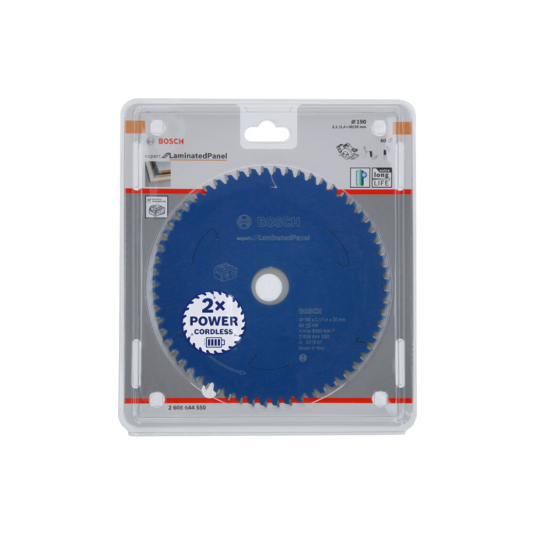 Bosch Kreissägeblatt Expert for Laminated Panel für Akkusägen 190 x 2,1/1,4 x 30 60 Zähne
