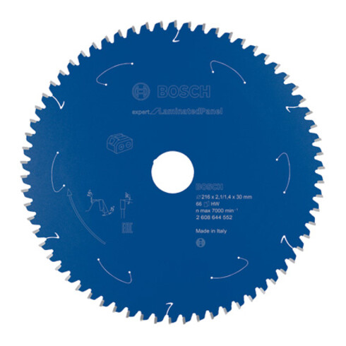 Bosch Kreissägeblatt Expert for Laminated Panel für Akkusägen 216 x 2,1/1,4 x 30 66 Zähne