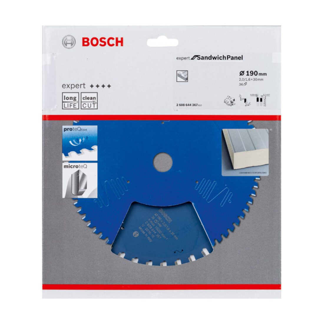 Bosch Kreissägeblatt Expert for Sandwich Panel 190 x 30 x 2,0 mm 36