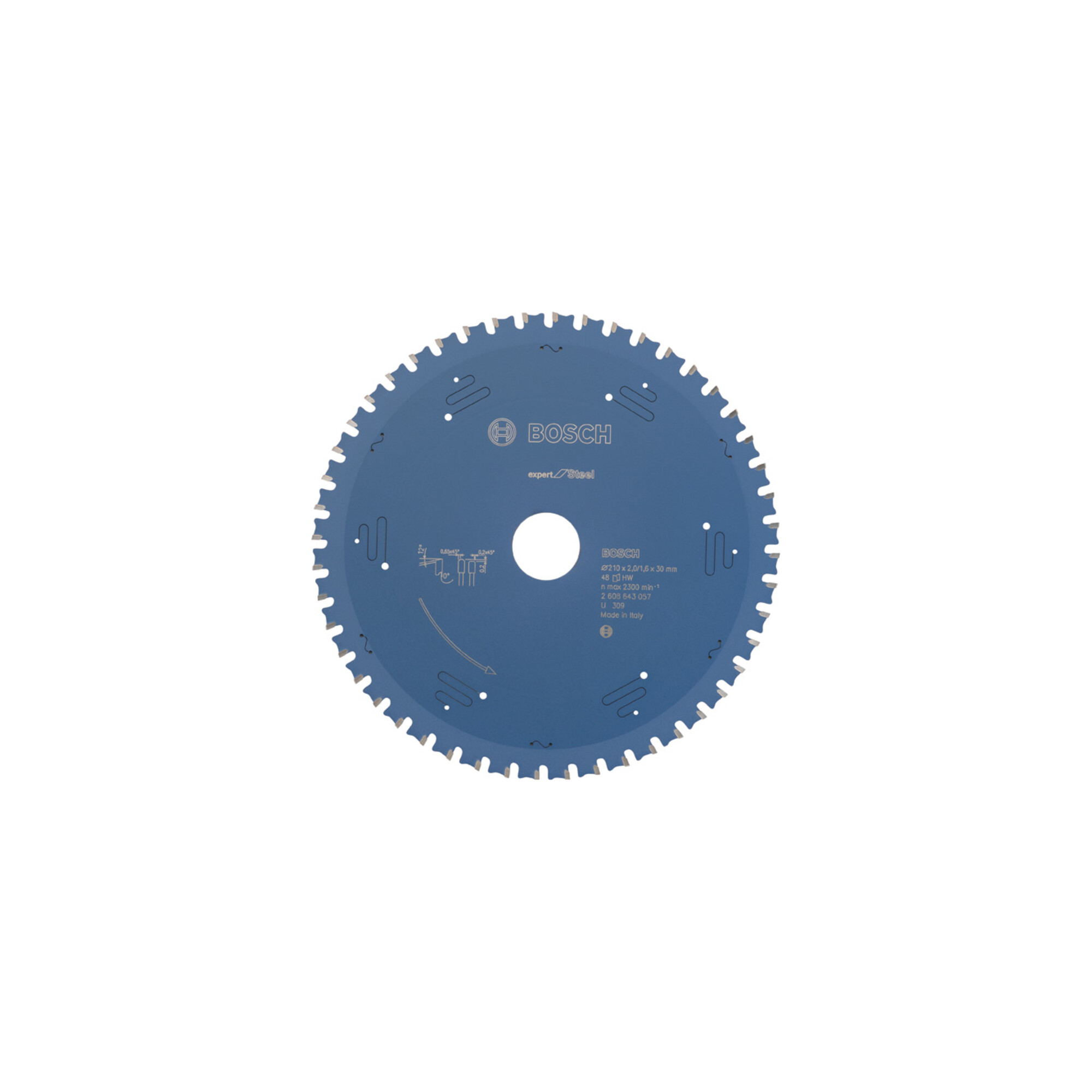 Bosch Expert Kreissägeblatt für Steel 210 x 30 x 2,0 mm 48 aus Hartmetall mit Kreissägeblatt für Stahl, 2608643057
