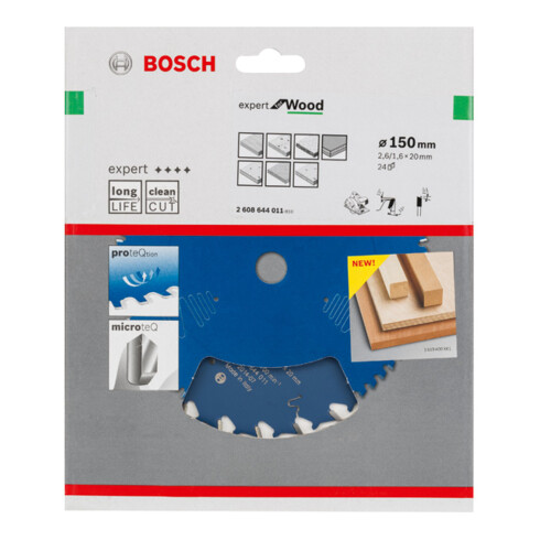 Bosch Kreissägeblatt Expert for Wood 150 x 20 x 2,6 mm 24