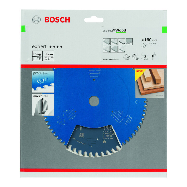 Bosch Kreissägeblatt Expert for Wood 160 x 20 x 1,8 mm 48