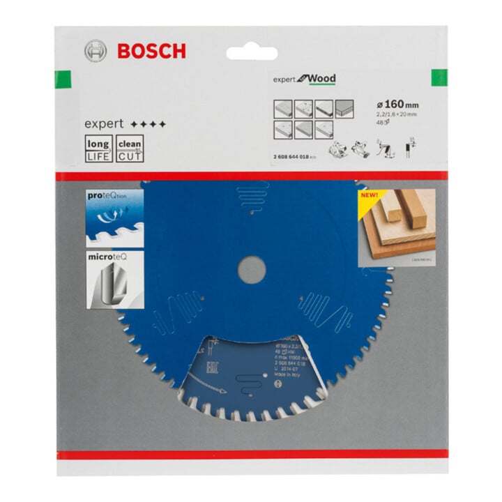 Bosch Kreissägeblatt Expert for Wood 160 x 20 x 2,2 mm 48