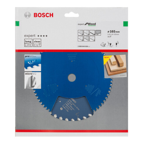 Bosch Kreissägeblatt Expert for Wood 165 x 30 x 2,6 mm 36