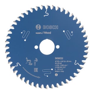 Bosch Kreissägeblatt Expert for Wood 165 x 30 x 2,6 mm 48