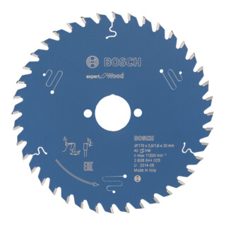 Bosch Kreissägeblatt Expert for Wood 170 x 30 x 2,6 mm 40
