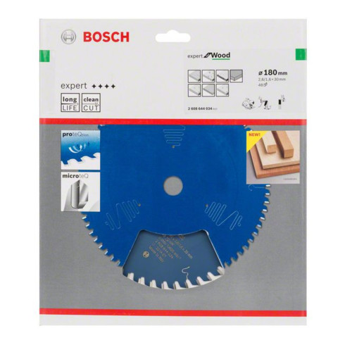 Bosch Kreissägeblatt Expert for Wood 180 x 30 x 2,6 mm 48