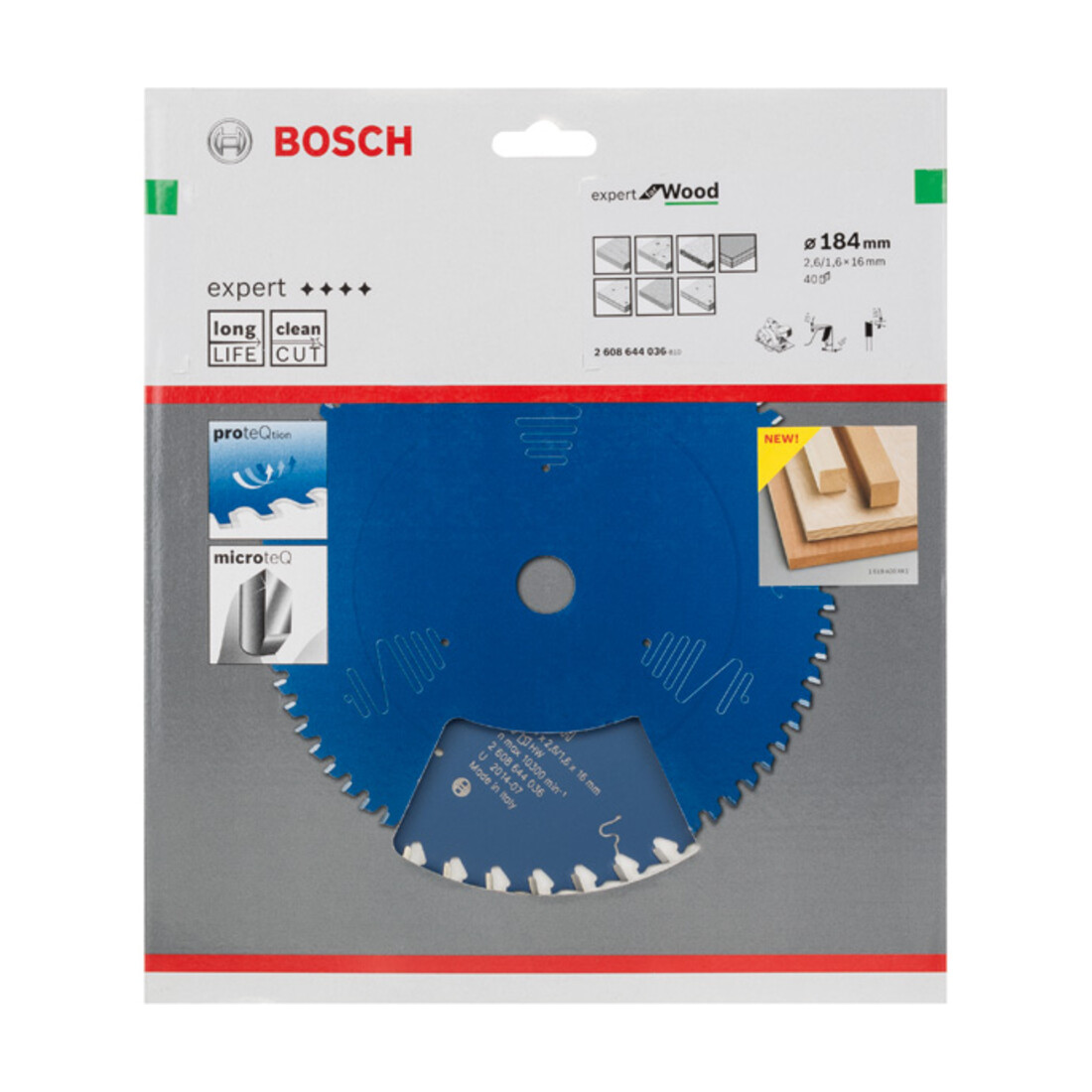 Bosch Kreissägeblatt Expert for Wood 184 x 16 x 2,6 mm 40
