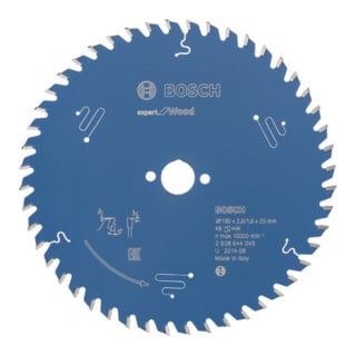 Bosch Kreissägeblatt Expert for Wood 190 x 20 x 2,6 mm 48