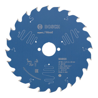 Bosch Kreissägeblatt Expert for Wood 190 x 30 x 2,0 mm 24