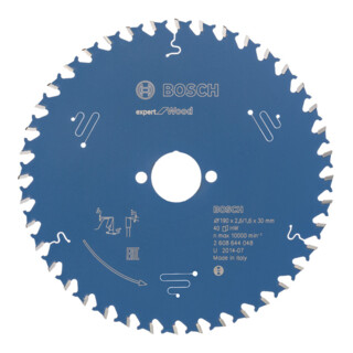 Bosch Kreissägeblatt Expert For Wood 190 X 30 X 2, 6 Mm 40