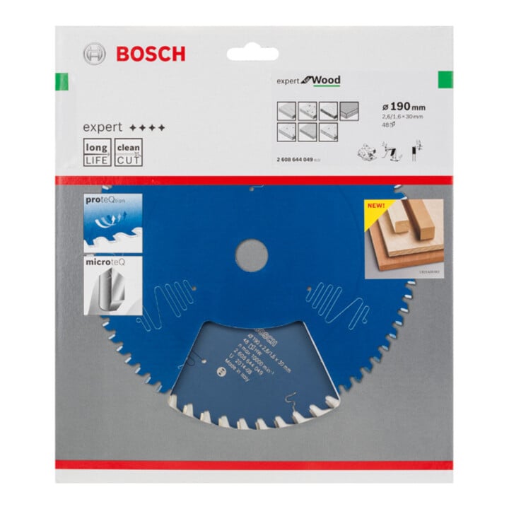 Bosch Kreissägeblatt Expert for Wood 190 x 30 x 2,6 mm 48