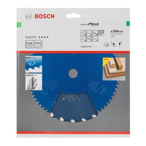 Bosch Kreissägeblatt Expert for Wood 200 x 30 x 2,8 mm 24