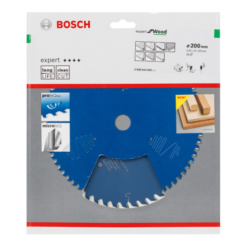 Bosch Kreissägeblatt Expert for Wood 200 x 30 x 2,8 mm 48