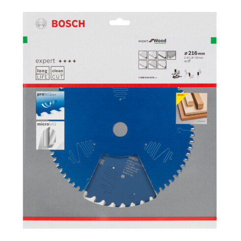 Bosch Kreissägeblatt Expert for Wood 216 x 30 x 2,4 mm 40