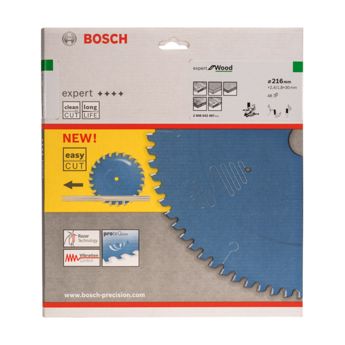 Bosch Kreissägeblatt Expert for Wood 216 x 30 x 2,4 mm 48
