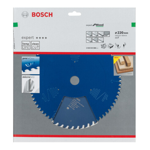 Bosch Kreissägeblatt Expert for Wood 220 x 30 x 2,6 mm 48