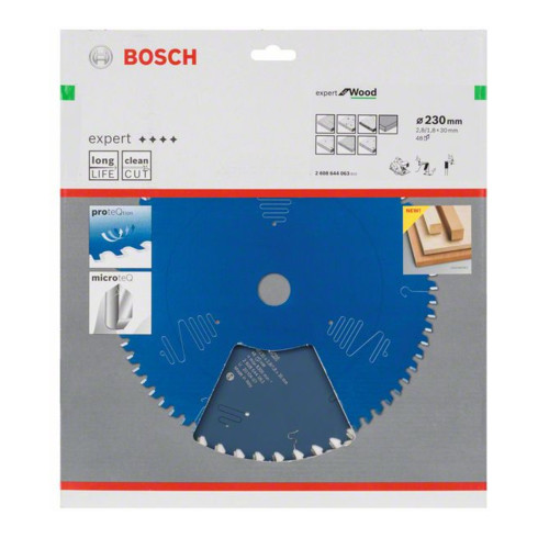 Bosch Kreissägeblatt Expert for Wood 230 x 30 x 2,8 mm 48