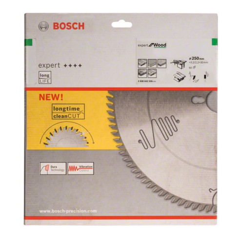 Bosch Kreissägeblatt Expert for Wood 250 x 30 x 3,2 mm 60