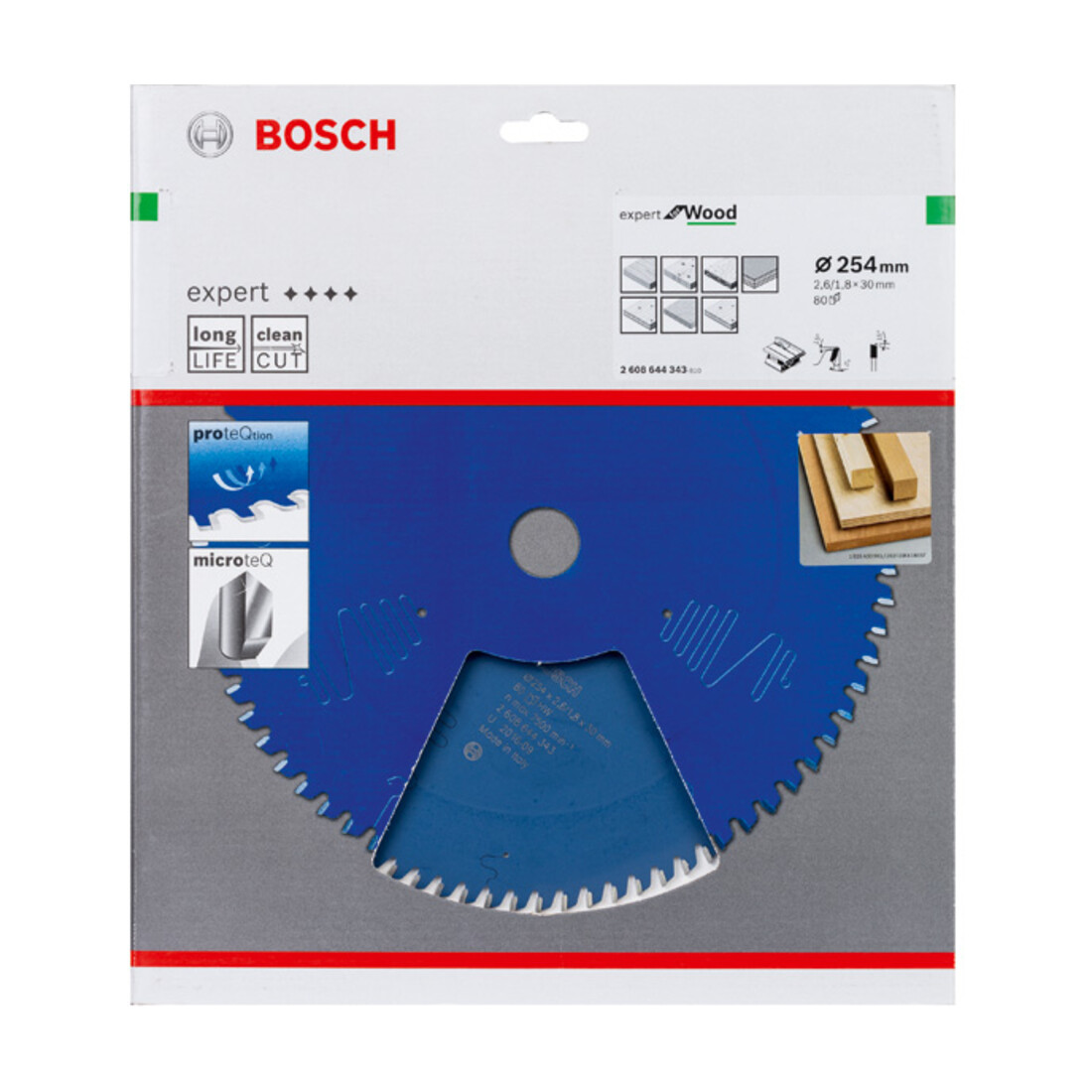 Bosch Kreissägeblatt Expert for Wood 254 x 30 x 2,6 mm 80
