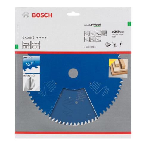 Bosch Kreissägeblatt Expert for Wood 260 x 30 x 2,8 mm 80