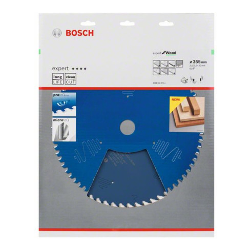 Bosch Kreissägeblatt Expert for Wood 355 x 30 x 3,0 mm 60