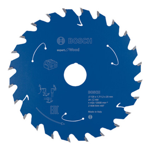 Bosch Kreissägeblatt Expert for Wood für Akkusägen 120 x 1,7/1,2 x 20 24 Zähne