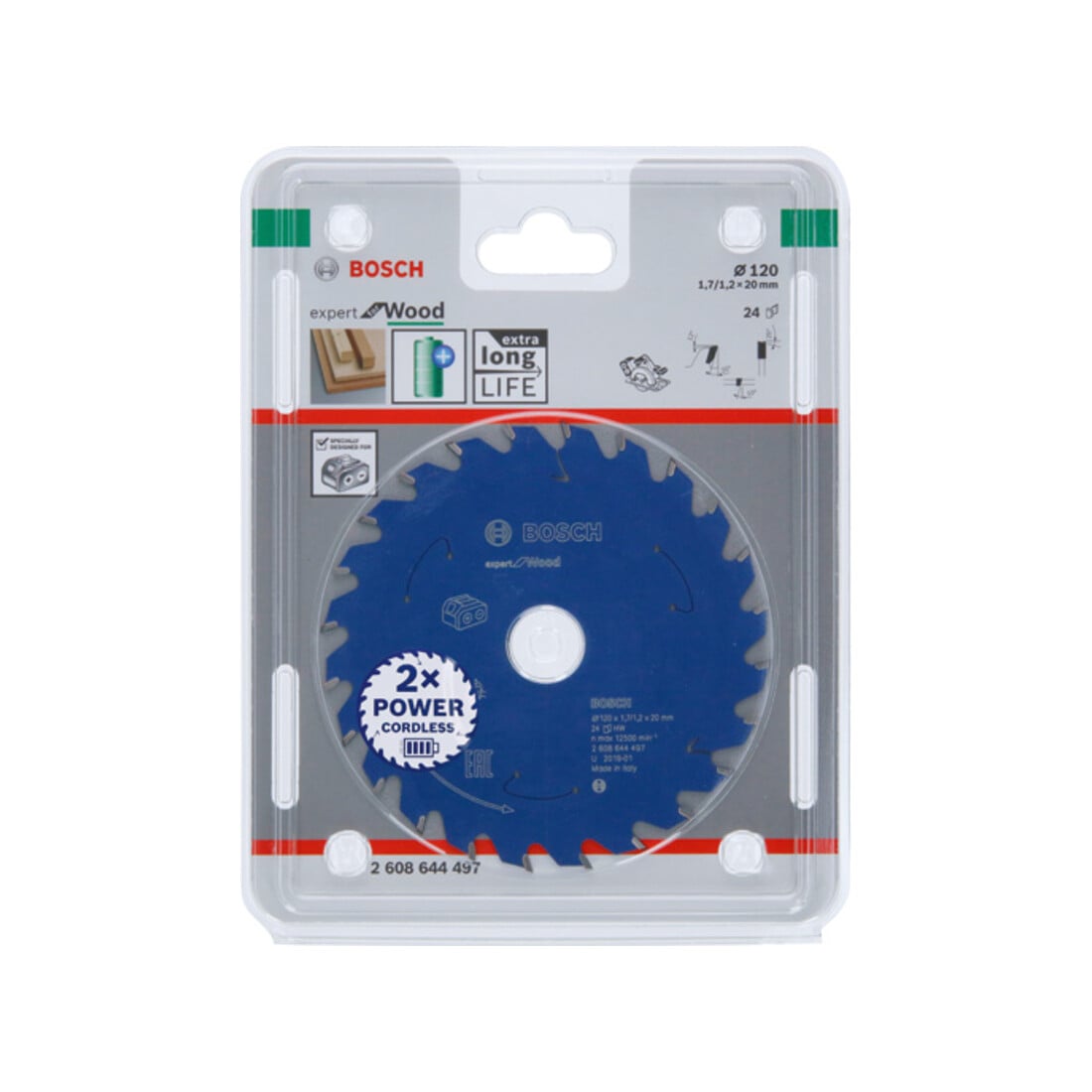 Bosch Kreissägeblatt Expert for Wood für Akkusägen 120 x 1,7/1,2 x 20 24 Zähne