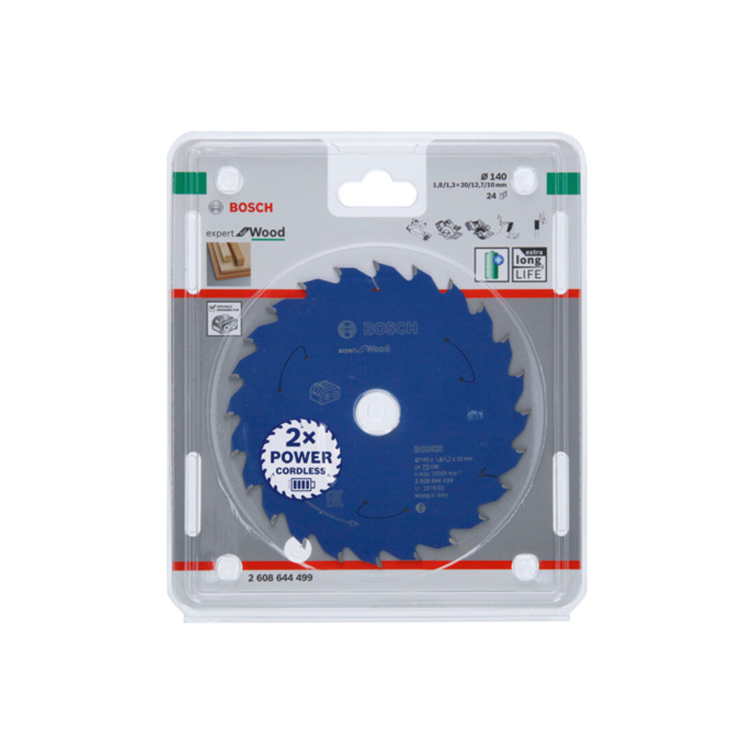 Bosch Kreissägeblatt Expert for Wood für Akkusägen 140 x 1,8/1,3 x 20 24 Zähne