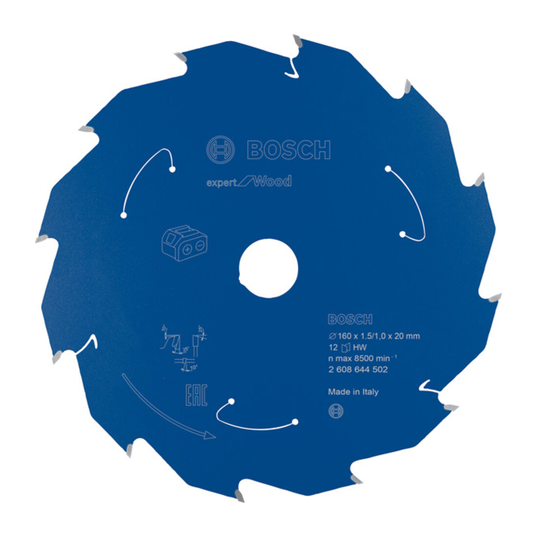 Bosch Kreissägeblatt Expert for Wood für Akkusägen 160 x 1,5/1 x 20 12 Zähne