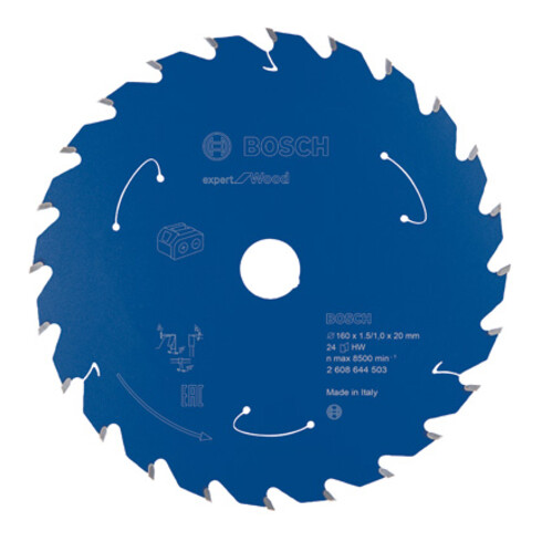Bosch Kreissägeblatt Expert for Wood für Akkusägen 160 x 1,5/1 x 20 24 Zähne