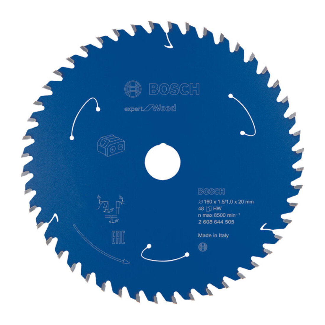 Bosch Kreissägeblatt Expert for Wood für Akkusägen 160 x 1,5/1 x 20 48 Zähne