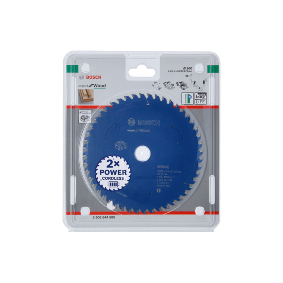 Bosch Kreissägeblatt Expert for Wood für Akkusägen 160 x 1,5/1 x 20 48 Zähne