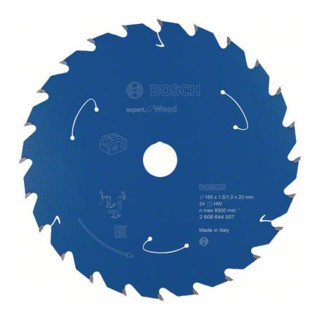 Bosch Kreissägeblatt Expert for Wood für Akkusägen 165 x 1,5/1 x 20 24 Zähne