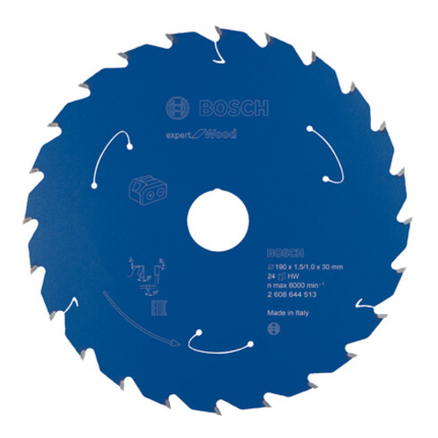 Bosch Kreissägeblatt Expert for Wood für Akkusägen 190 x 1,5/1 x 30 24 Zähne