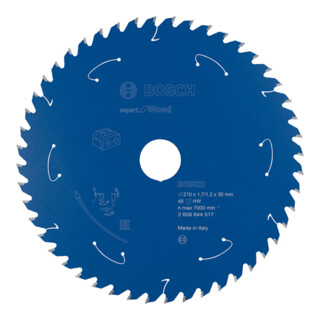 Bosch Kreissägeblatt Expert for Wood für Akkusägen 210 x 1,7/1,2 x 30 48 Zähne