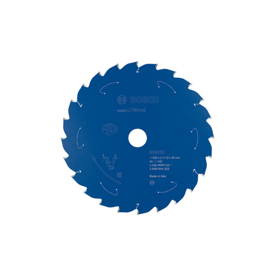 Bosch Kreissägeblatt Expert for Wood für Akkusägen 250 x 2,1/1,6 x 30 24 Zähne