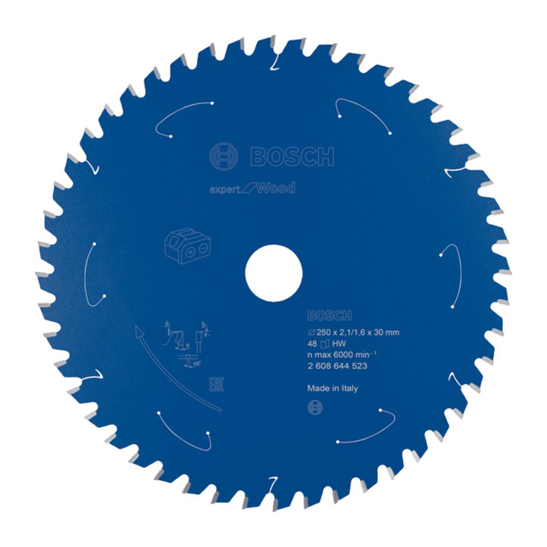 Bosch Kreissägeblatt Expert for Wood für Akkusägen 250 x 2,1/1,6 x 30 48 Zähne