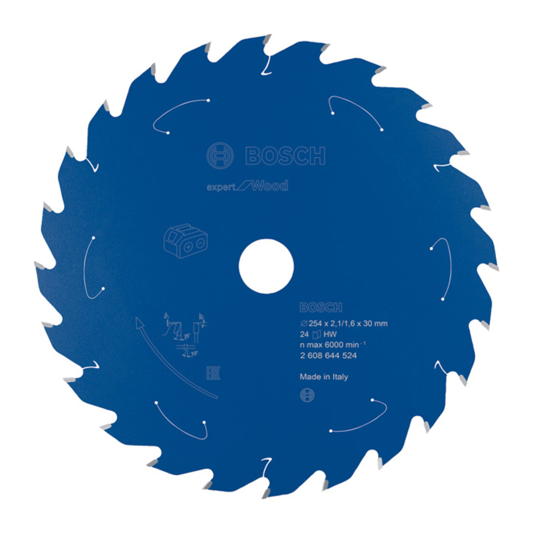 Bosch Kreissägeblatt Expert for Wood für Akkusägen 254 x 2,1/1,6 x 30 24 Zähne