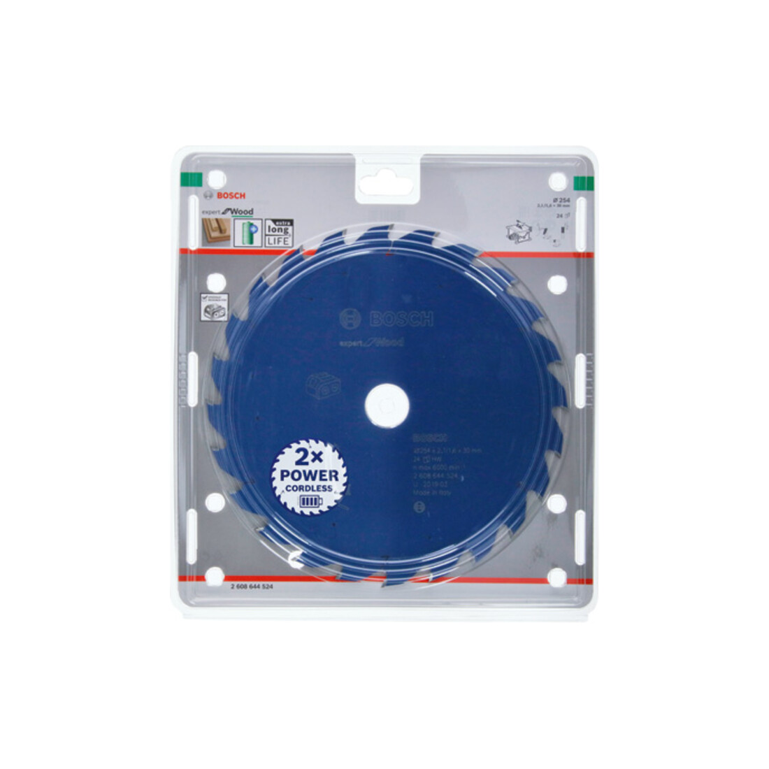 Bosch Kreissägeblatt Expert for Wood für Akkusägen 254 x 2,1/1,6 x 30 24 Zähne