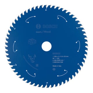 Bosch Kreissägeblatt Expert for Wood für Akkusägen 254 x 2,1/1,6 x 30 60 Zähne