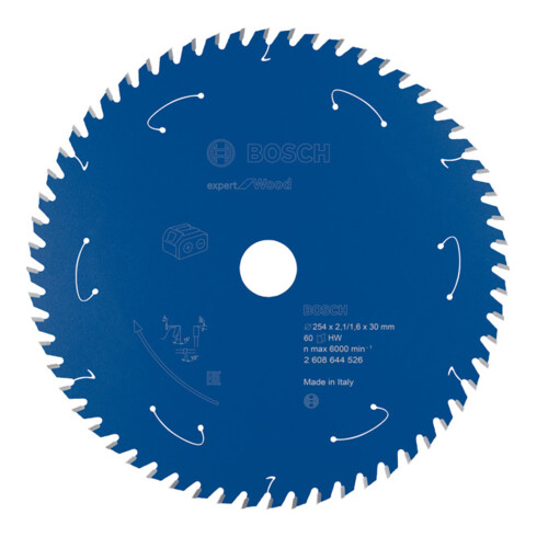 Bosch Kreissägeblatt Expert for Wood für Akkusägen 254 x 2,1/1,6 x 30 60 Zähne